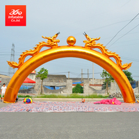 Advertising Golden Colour Inflatable Dragon Arch for sale