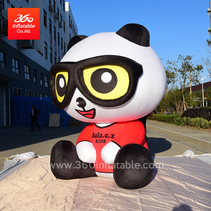 Cartoon inflatable vivid cute animal panda for event exhibition decoration Custom inflatable plush panda statue for advertising