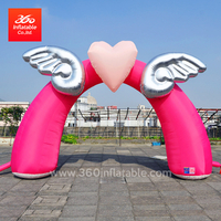 Angel Wings and Heart Shape Romantic Inflatable Arches Custom 