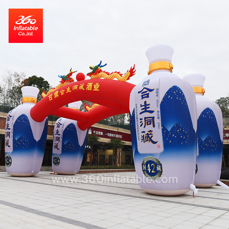 Inflatable Wine Botttle Arch Custom for Brand Advertising Promotions Advertisements