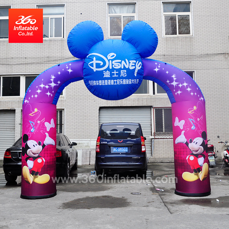 Customized Dimension Disney Cartoon Printing Arch Inflatable Advertising