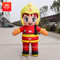 Waterproof Oxford Cloth HD Printing moving inflatable cartoon suit for advertising inflatable female police offices statue