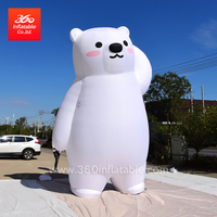 6m giant inflatable white polar bear for advertising Chrismas inflatable animal polar bear with LED for outdoor decoration sale