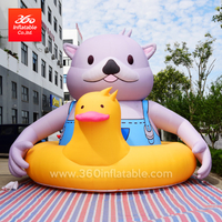 Customized Huge Swimming Duck and Bear Cartoon Inflatables Advertising 