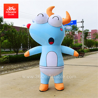 Inflatable clothing plush Blue deer cartoon inflatable advertising animal for decoration inflatable cartoon plush Blue deer