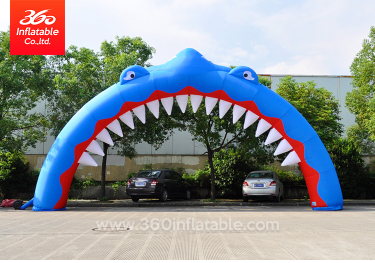 Customized Dimension 6m 8m 10m Inflatable Shark Arch Custom