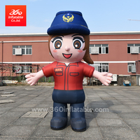 High Quality Factory Price Advertising Inflatable Firefighter Lady Cartoon Suit Firefighter Girl Costume Inflatables Custom