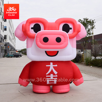 Customized Inflatable cartoon animal Pink pig for decoration Good price inflatable cartoon mascot Pink pig
