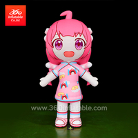 moving inflatable beautiful pink girl for advertising outdoor inflatable suit character walking costume custom inflatable suit