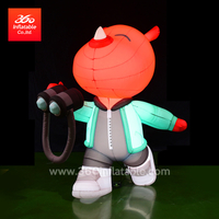 Customized Inflatable Cartoon Character Custom Advertising Inflatable Cattle Take a Camera Mascot Cartoons Custom