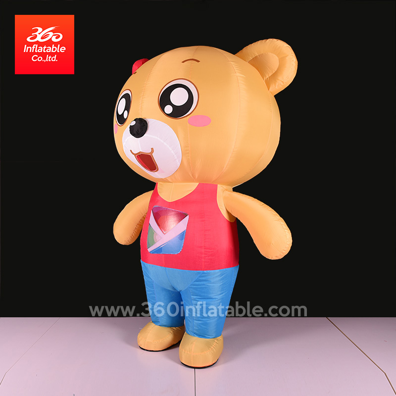 New Cool giant advertising inflatable fat young bear costume inflatable animals cartoon mascot bear model suit for advertising