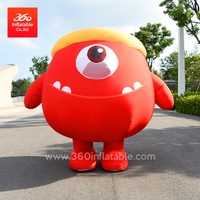 moving Inflatable cartoon red Doll walking costume advertising inflatable cartoon blown for decoration customized