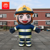 moving Inflatable cartoon firefighters Mascot walking costume advertising inflatable cartoon for decoration customized