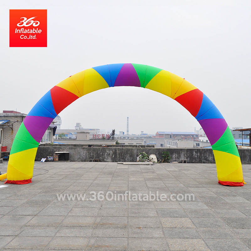 High Quality Colourful Rainbow Arches Advertising Inflatable Arch Custom