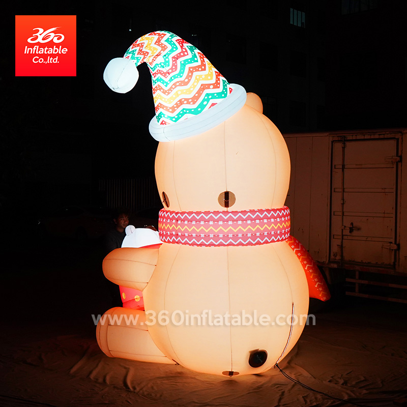 Commercial Festival Christmas Advertising Bear Cartoon Inflatables 