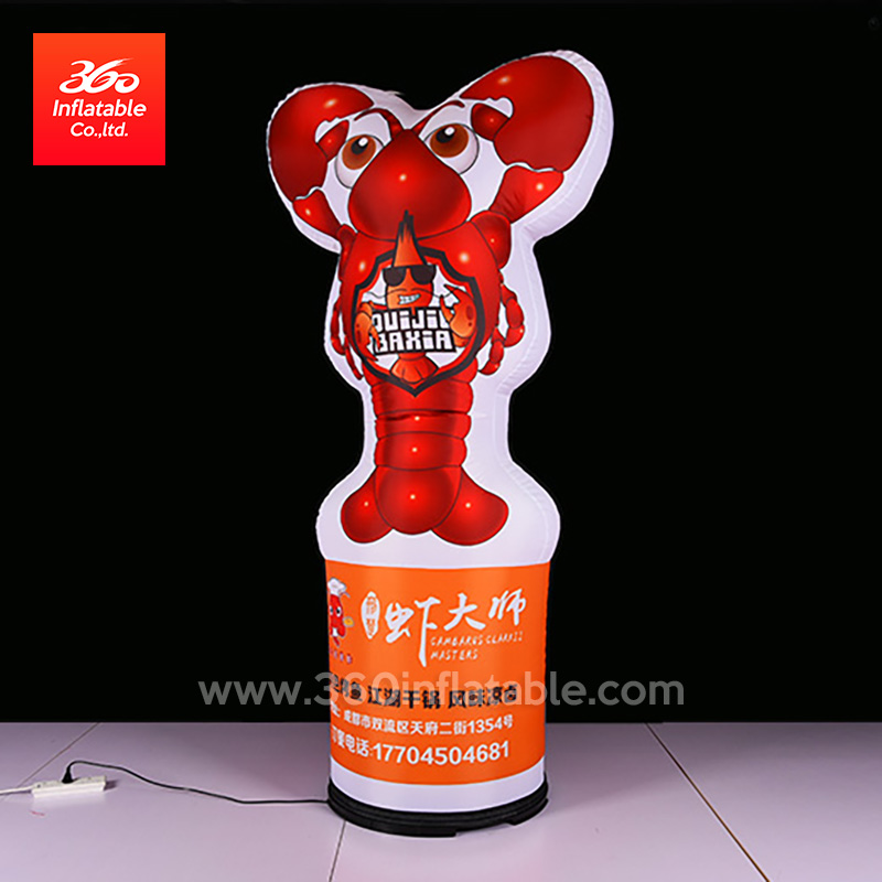 Inflatable Free printing logo lamp advertising cartoon crayfish lamp with Blower for decorative props lamp post